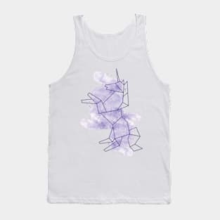 Watercolor Origami Unicorn Purple Tank Top